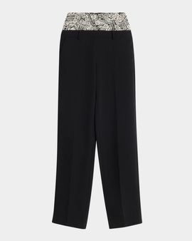 Cinq à Sept Dionne Crystal Ivy Double-Waistband Trousers
