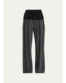 Cinq à Sept Elisabetta Drawstring Wide-Leg Pants