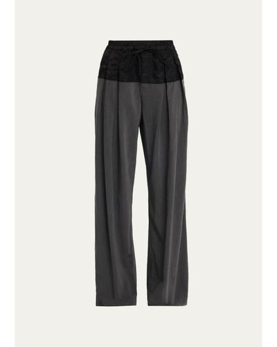 Cinq à Sept Elisabetta Drawstring Wide-Leg Pants