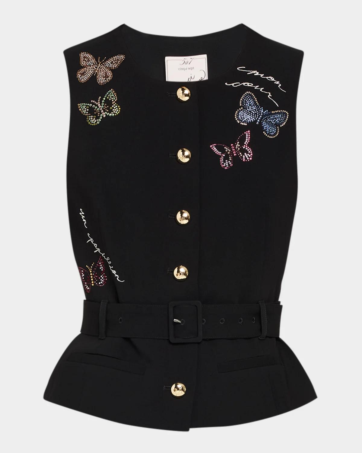 Cinq à Sept Heatset Butterfly Belted Waistcoat