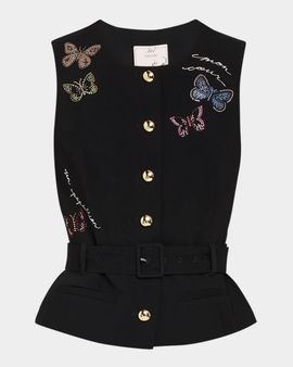 Cinq à Sept Heatset Butterfly Belted Waistcoat