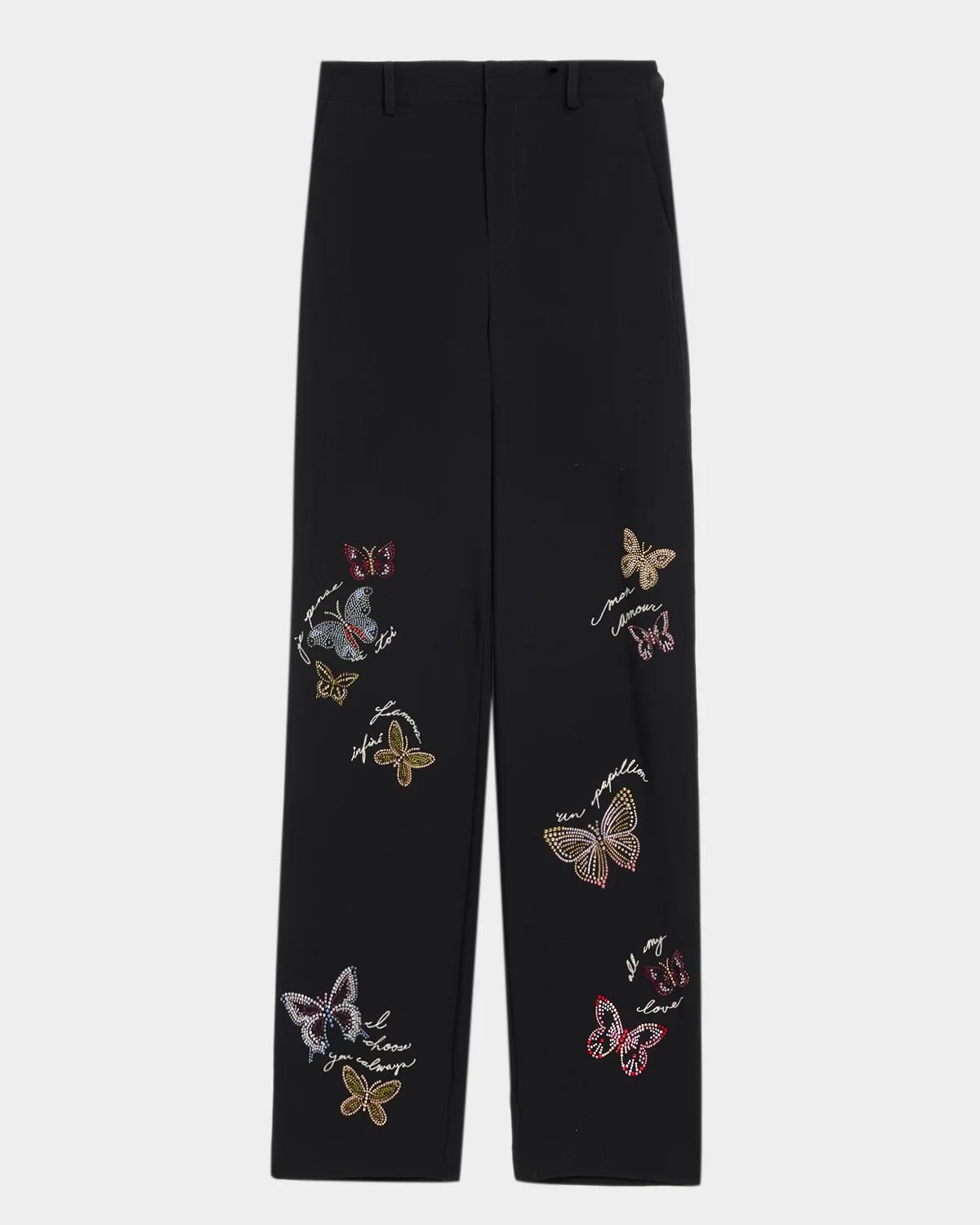 Cinq à Sept Heatset Butterfly High-Rise Trousers