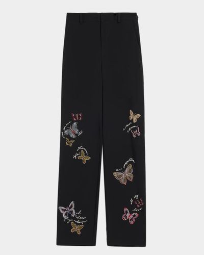 Cinq à Sept Heatset Butterfly High-Rise Trousers
