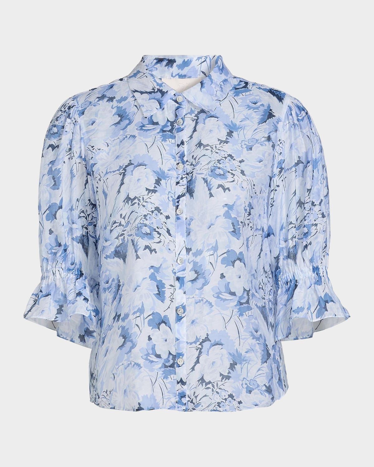 Cinq à Sept Heirloom Petal Button-Front Blouse