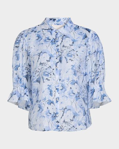 Cinq à Sept Heirloom Petal Button-Front Blouse