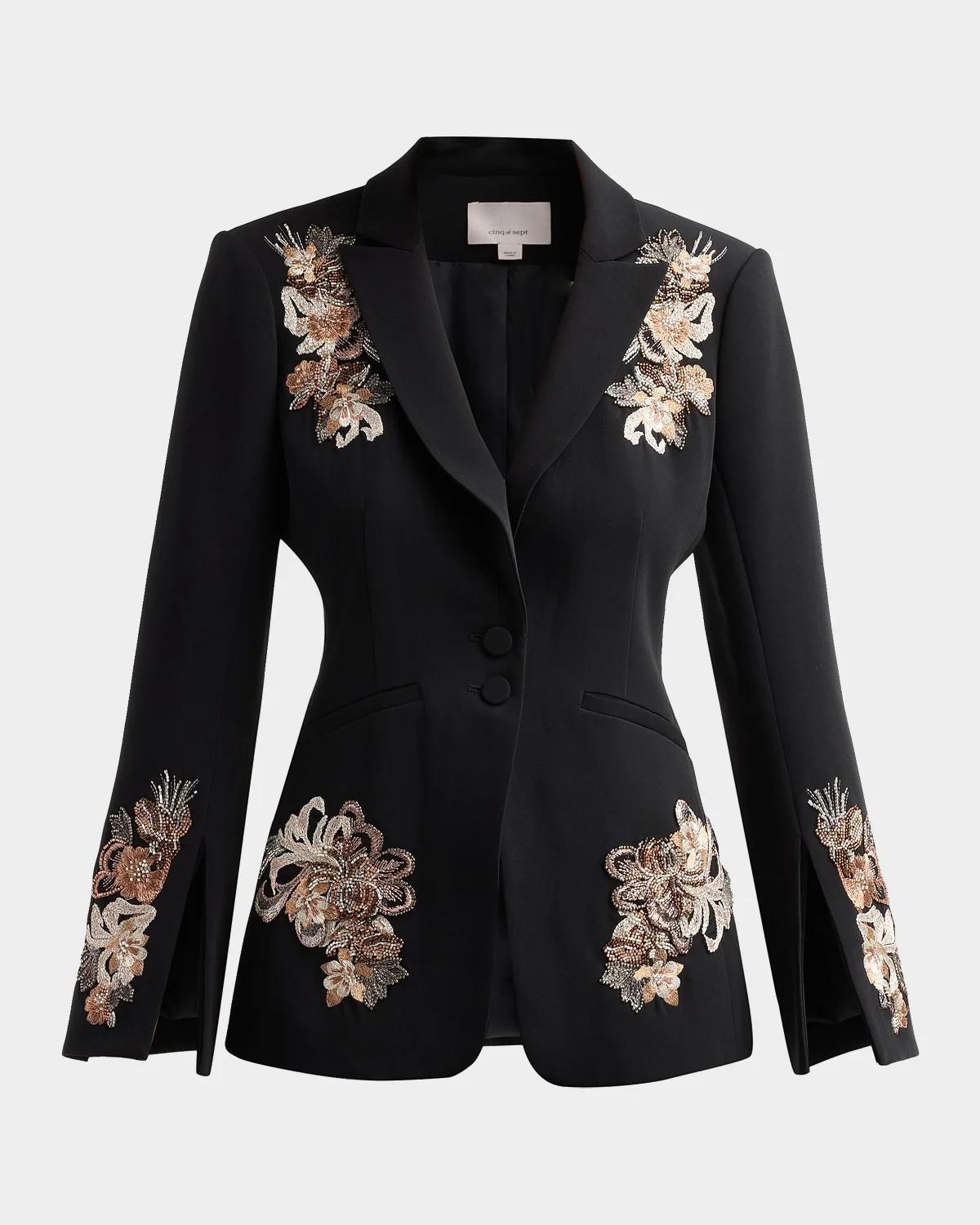 Cinq à Sept Isby Floral Border Blazer