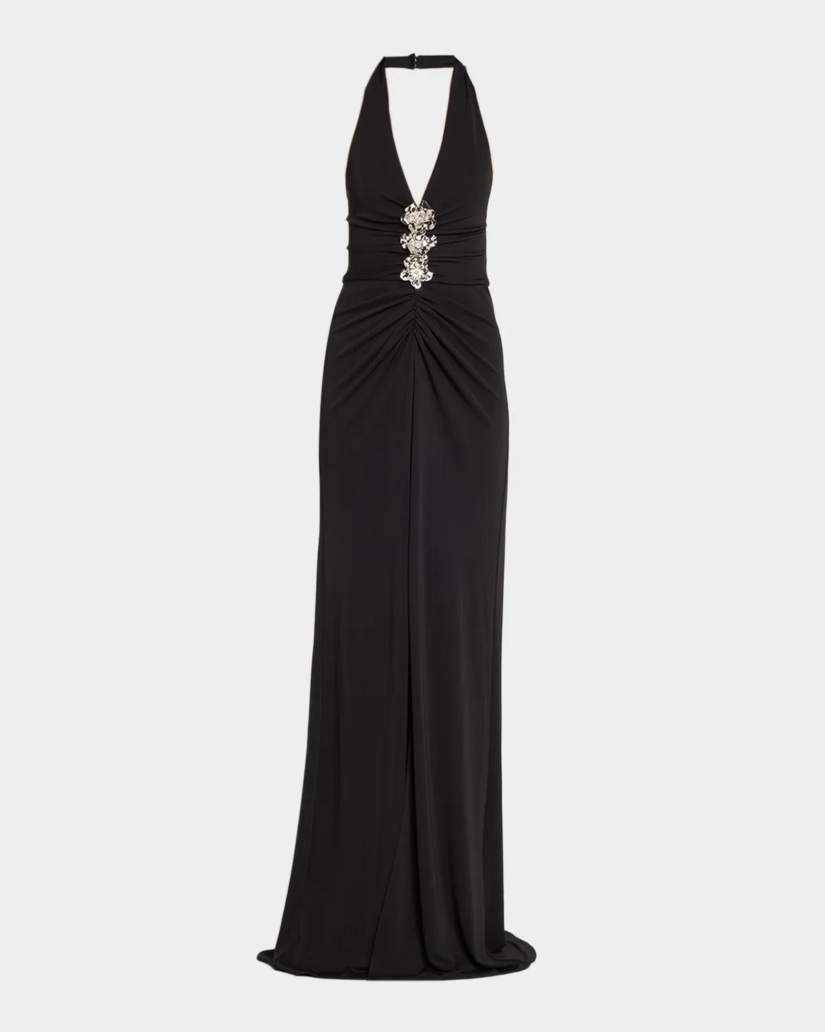 Cinq à Sept Kessan Embellished Halter Gown