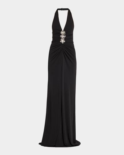 Cinq à Sept Kessan Embellished Halter Gown