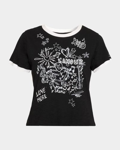 Cinq à Sept L & apos;Amour Doodle Ringer T-Shirt