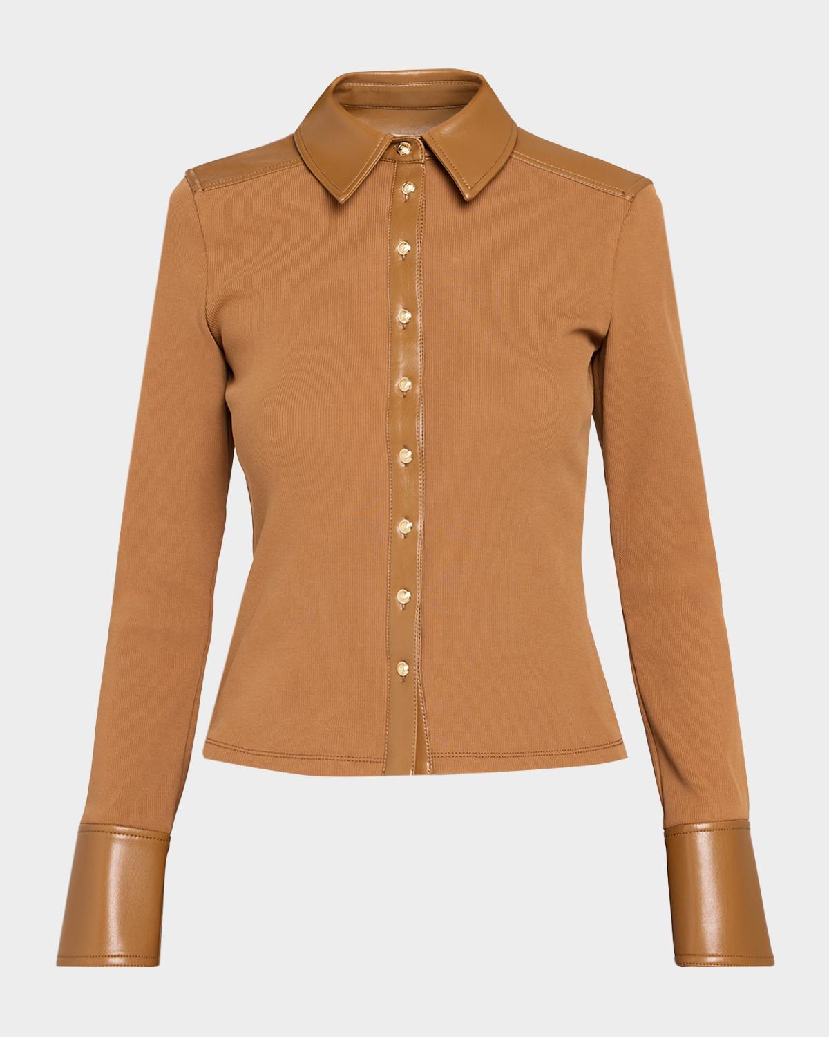 Cinq à Sept Magali Cotton-Blend Ribbed Top