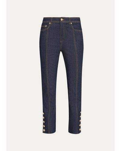 Cinq à Sept Maggie Button-Embellished Bootcut Jeans
