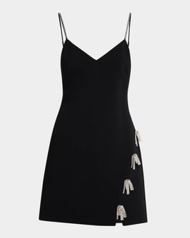 Cinq à Sept Rhinestone Bow Mini Dress