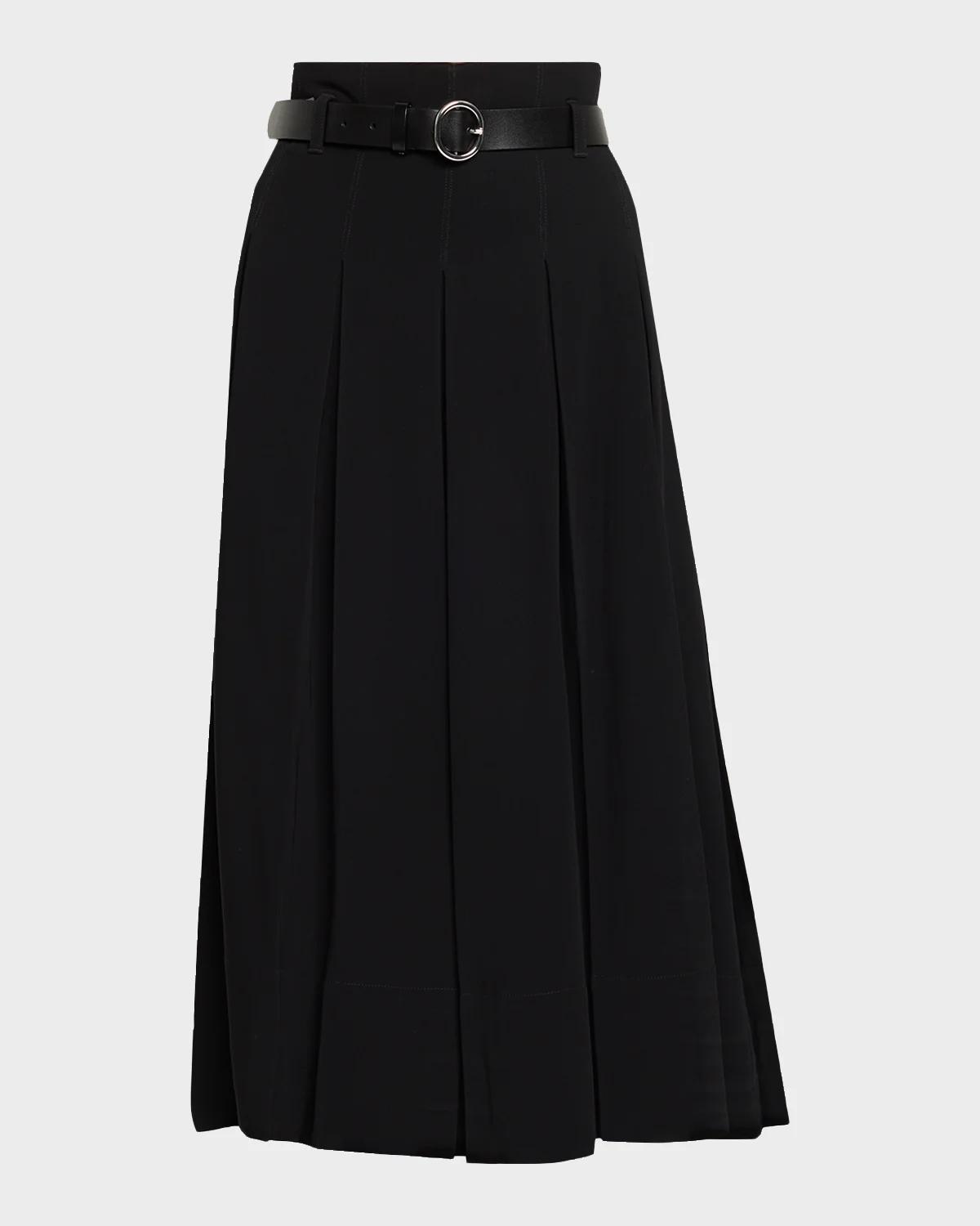 Cinq à Sept Rylee Belted A-Line Midi Skirt