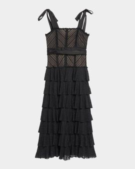 Cinq à Sept Sabrina Lace Tie-Shoulder Midi Dress