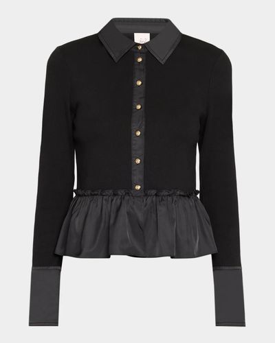 Cinq à Sept Salem Peplum Button-Front Top