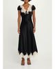 Cinq à Sept Sienne Lace-Trim Satin Midi Dress - 2