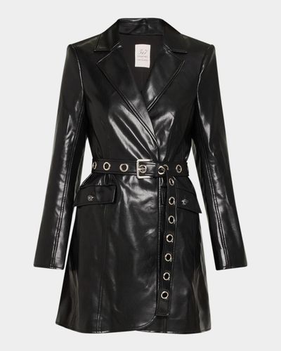 Cinq à Sept Vegan Leather Trench-Style Mini Dress