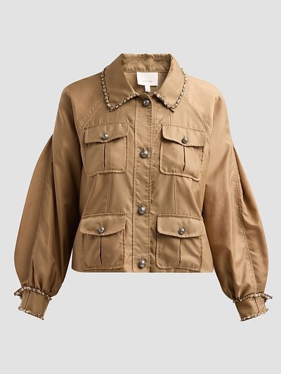 Cinq à Sept Women's Adami Rhinestone Chain Utility Jacket