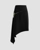 Cinq à Sept Women's Alethia Crystal Cascade Asymmetric Knee-Length Skirt - 1