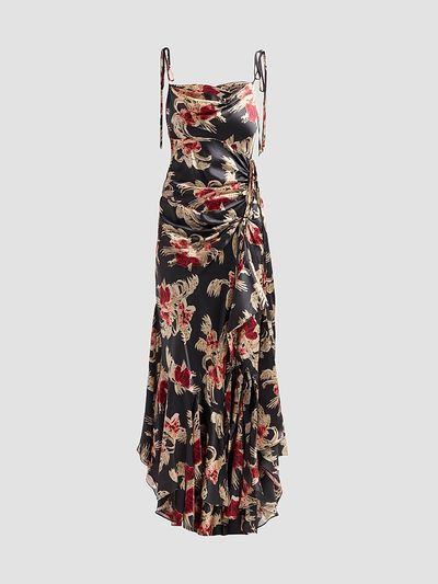 Cinq à Sept Women's Ambroisine Wilted Poppy Silk Handkerchief Maxi Dress