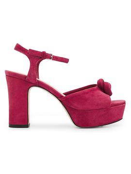 Cinq à Sept Women's Arianna 100MM Knot-Detail Suede Platform Sandals