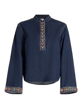 Cinq à Sept Women's Birdie Embellished Denim Top