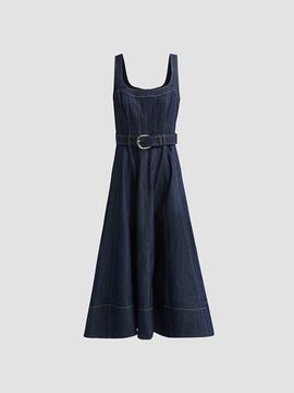 Cinq à Sept Women's Cambree Denim Fit & Flare Belted Midi-Dress