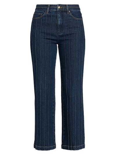 Cinq à Sept Women's Camen Pintuck High-Rise Crop Jeans