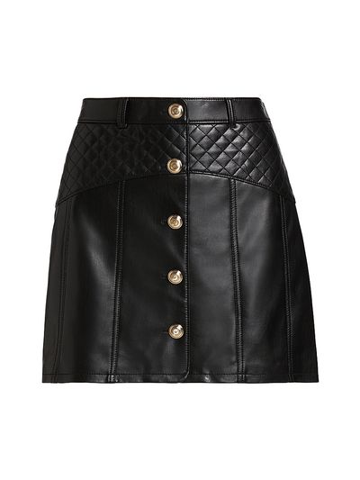 Cinq à Sept Women's Claudia Quilted Faux-Leather Miniskirt