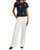 Cinq à Sept Women's Corded Rhinestone Bow Shrunken T-Shirt - 2