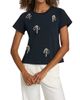 Cinq à Sept Women's Corded Rhinestone Bow Shrunken T-Shirt - 3