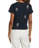 Cinq à Sept Women's Corded Rhinestone Bow Shrunken T-Shirt - 5