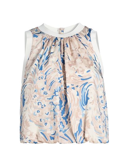 Cinq à Sept Women's Daisy Swirl Peia Printed Blouson Crop Top