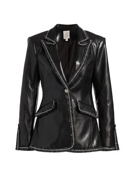 Cinq à Sept Women's Danicka Chain-Trim Faux-Leather Blazer