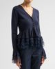 Cinq à Sept Women's Dolly Ruffled Lace-Trimmed Peplum Cardigan - 4