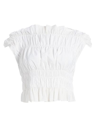 Cinq à Sept Women's Evalina Gathered Ruffle Crop Top