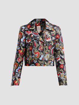 Cinq à Sept Women's Genevive Floral-Embroidered Biker Jacket