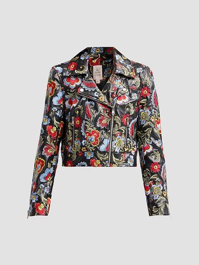 Cinq à Sept Women's Genevive Floral-Embroidered Biker Jacket