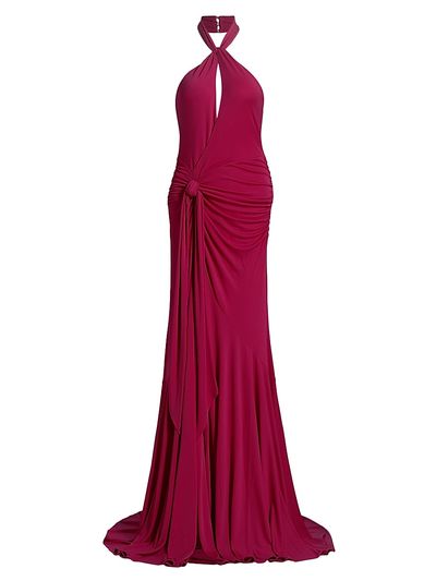 Cinq à Sept Women's Gulliame Halter Keyhole Gown