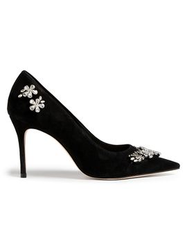 Cinq à Sept Women's Jodie 85MM Crystal-Embellished Suede Pumps