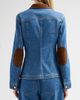 Cinq à Sept Women's Katniss Faux Suede Collar Denim Jacket - 3