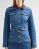 Cinq à Sept Women's Katniss Faux Suede Collar Denim Jacket - 5