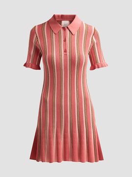 Cinq à Sept Women's Keaton Striped Knit Polo Mini Dress