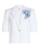 Cinq à Sept Women's Khloe Striped Floral Appliqué Petit Blazer - 1