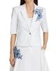 Cinq à Sept Women's Khloe Striped Floral Appliqué Petit Blazer - 3
