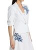Cinq à Sept Women's Khloe Striped Floral Appliqué Petit Blazer - 4