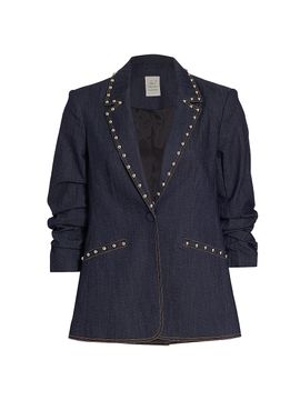 Cinq à Sept Women's Khloe Studded Denim Blazer