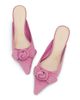 Cinq à Sept Women's Layla 50MM Knotted-Rose Suede Kitten-Heel Mules - 4