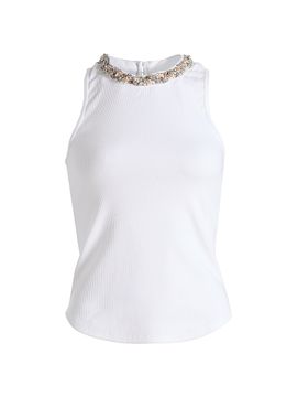 Cinq à Sept Women's Lizzie Encrusted Braid Necklace Tank