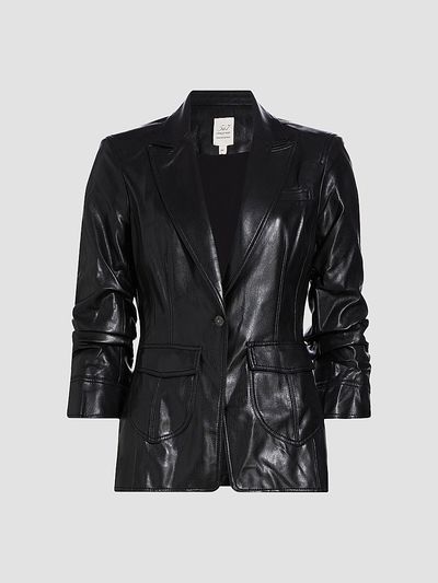 Cinq à Sept Women's Louisa Faux Leather Scrunched Jacket
